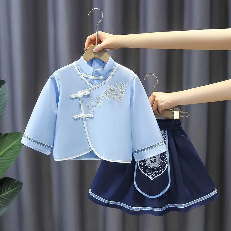 Spring Hanfu for boys, autumn fashionable set, ethnic suit, Chinese style, ethnic style