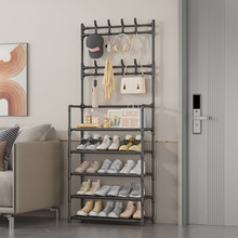 鞋架多层家用落地一体式衣帽一体架鞋屋门玄关简易鞋服多功能架