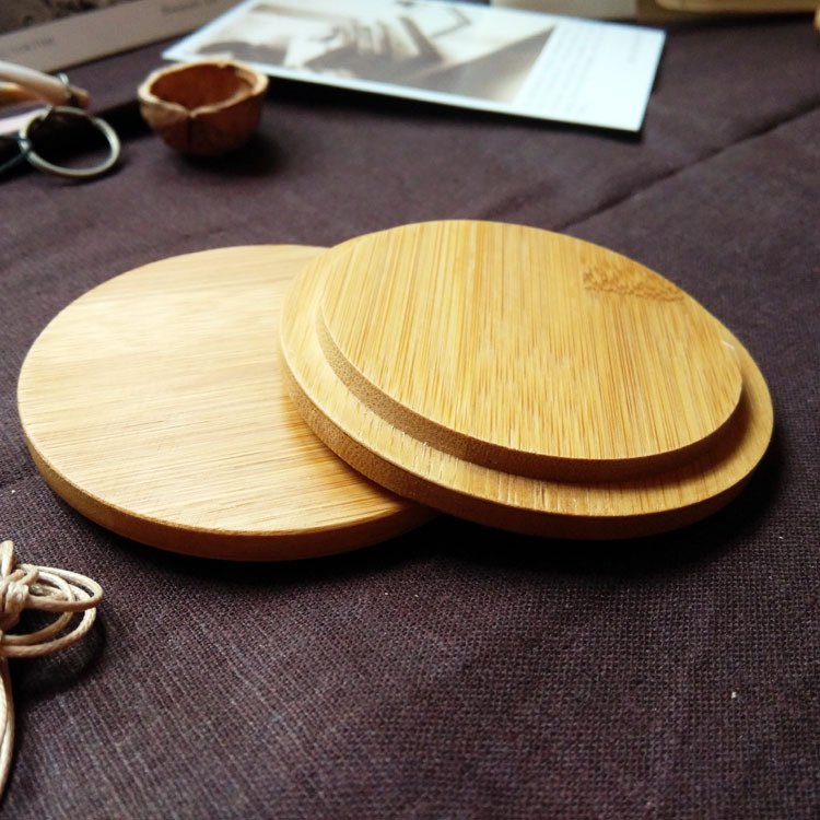 ZN0W wholesale universal wooden lid round mark tea cup lid wooden log bamboo lid perforated cup lid natural
