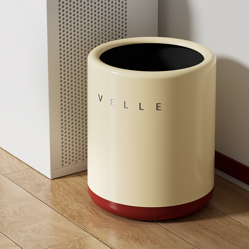 Basurera doméstica, sala de estar, cocina, dormitorio, baño, doble capa, canasta de boda roja festiva