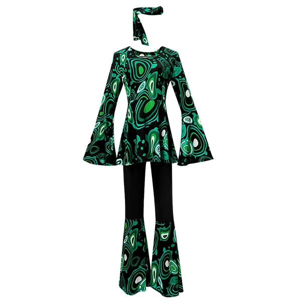 Green scarf, trousers