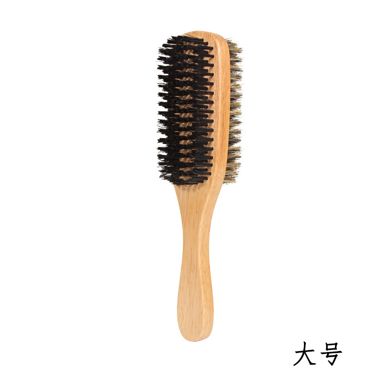 メーカー卸売り男性ひげスタイル豚毛ひげブラシ両面木柄ヘアブラシ櫛ナイロンひげブラシ|undefined