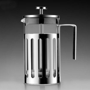 Glass French Press Pot, Stainless Steel French Press Cup, Coffee Hand-Brewed Coffee Pot, Tea French Filter Press Pot, Tea Maker Gold