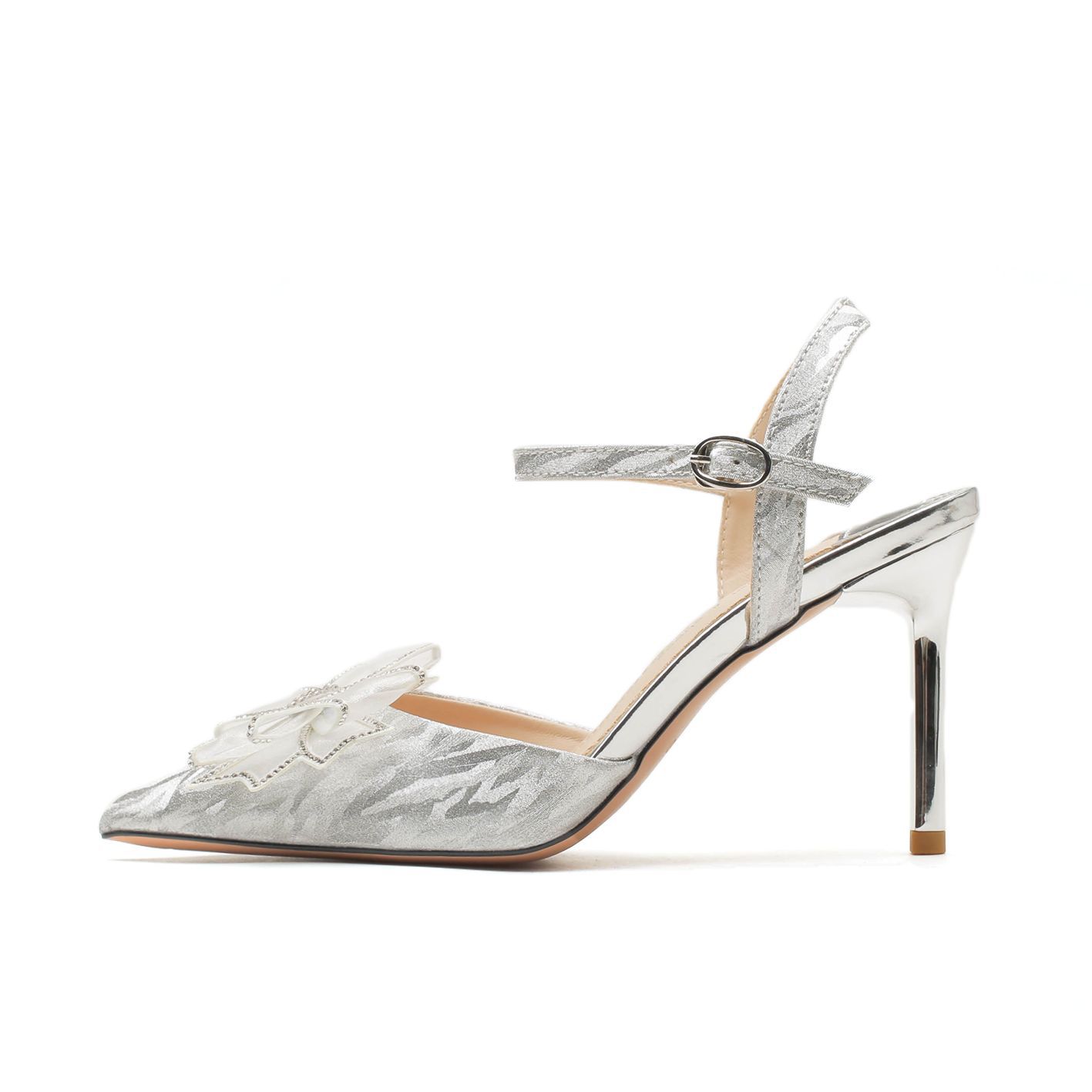 8188-2-002 Sandalias bidireccionales con lazo delantero y trasero, estampado de piel de tigre brillante, tacón alto, tacto de alta gama._voghion.com