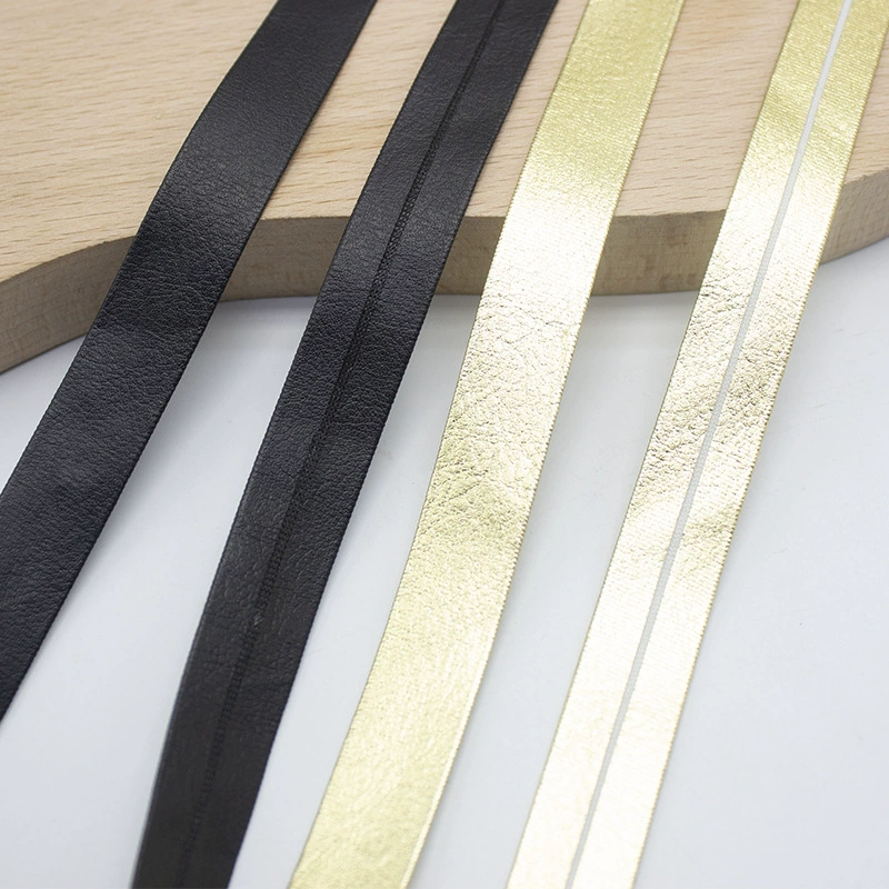 Пятно 1.5cmPU кожаная сумка с полосками золотого серебряного ролика с окантовкой diy аксессуары для одежды