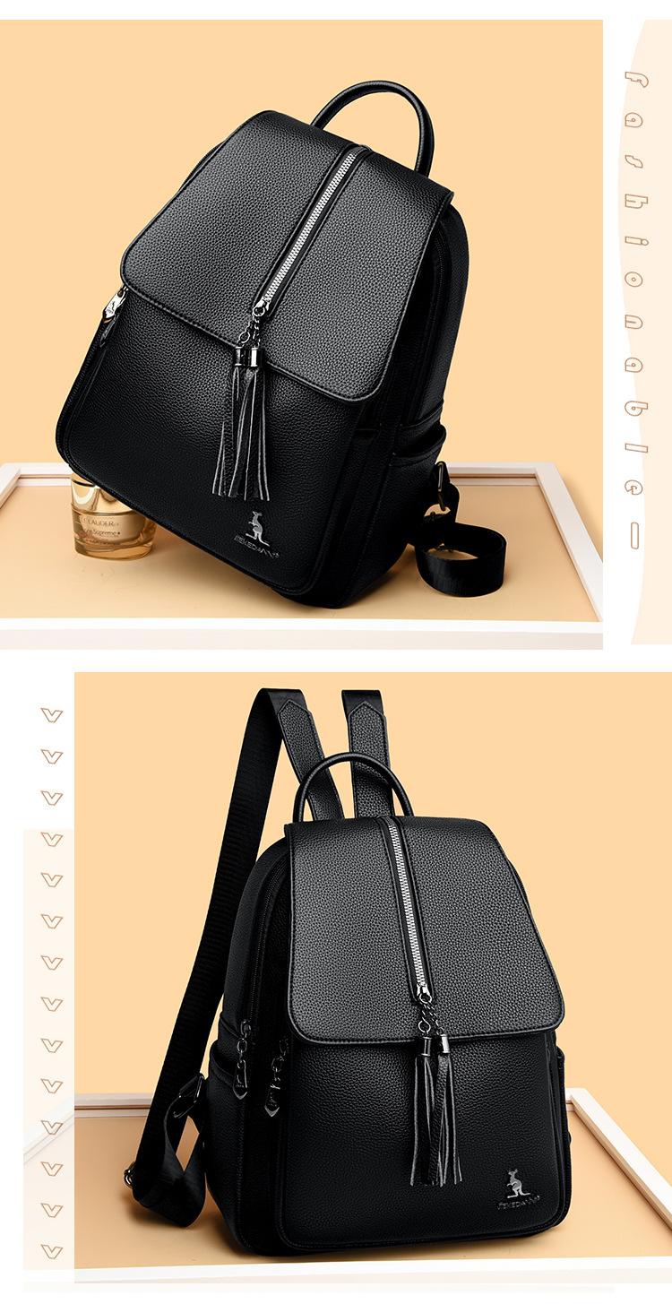 Mom's backpack, new tassel versatile casual women's bag, large capacity, high-quality texture, stylish travel bag_voghion.com