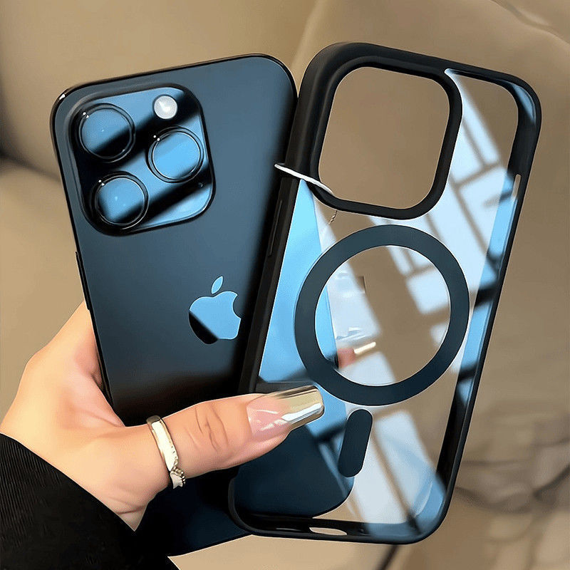 适用苹果17promax手机壳亚克力iPhone16高级感简约来图透明磁吸|undefined