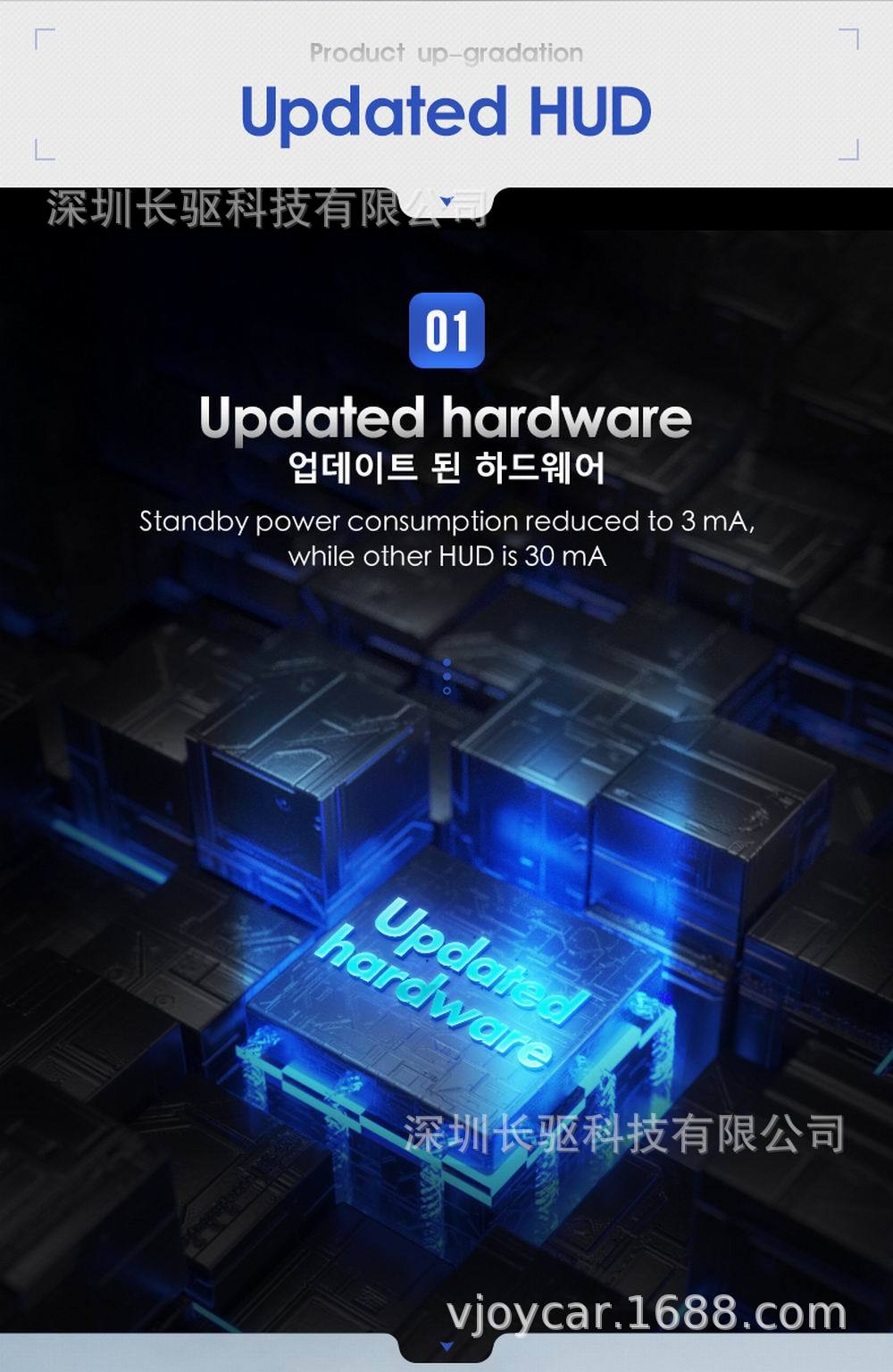 Car Obd Head-Up Display Car Hud Universal Speedometer Water Temperature Speed Low Voltage Alarm Smart Computer
