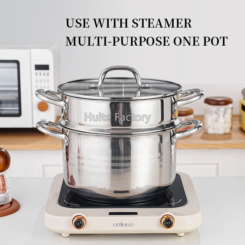 跨境13件套cookware set厨具加厚复底不锈钢套装锅带蒸格锅具套装|undefined