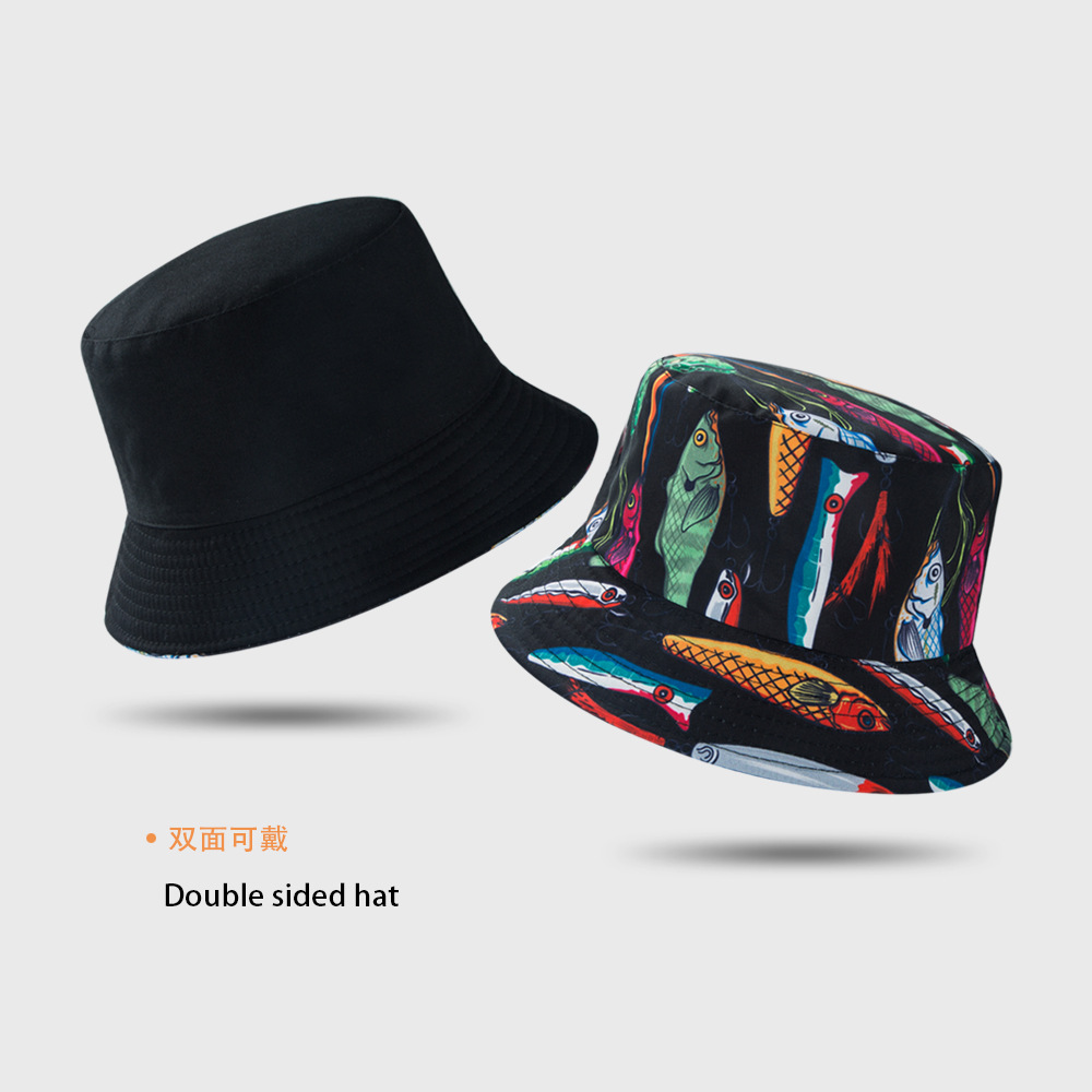 New Fisherman Hat Personality Simple And Colorful Wild Flat Top Double-sided Can Wear Basin Hat display picture 2