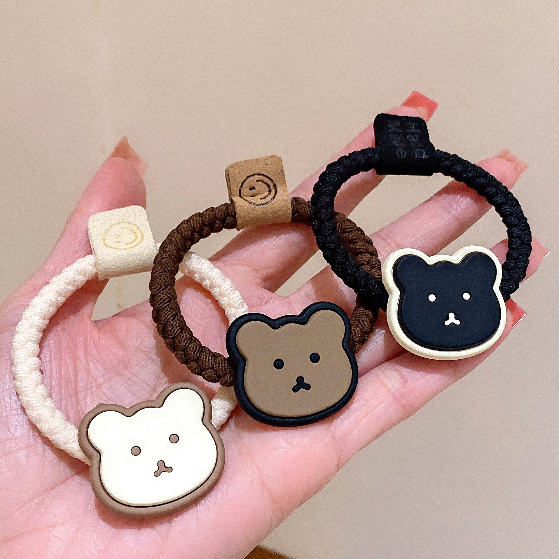 Banda de pelo de oso pardo hembra 2023 nueva cuerda de pelo para niños chica corbata de pelo banda de goma Linda cuerda de pelo de dibujos animados accesorios para el cabello