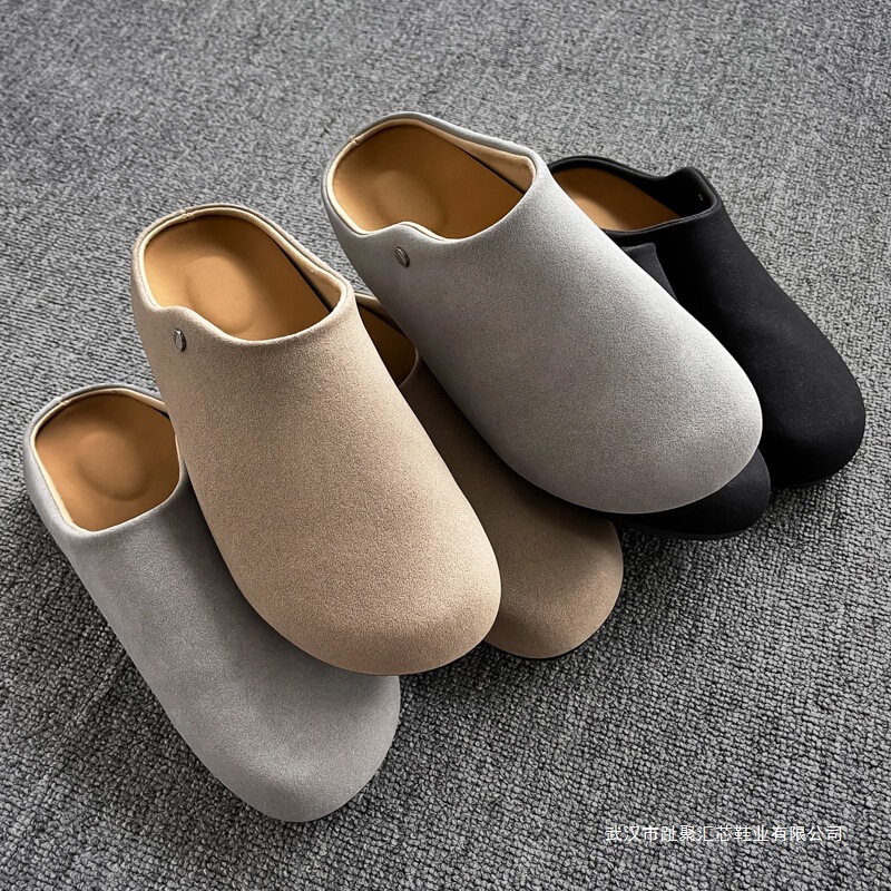 Autumn Outdoor Loafers with a Vintage Derby Suede Half-Slip Mule Design, Slip-On, Comfortable Men's Birkenstock Style Autumn Outdoor Loafers with a Vintage Derby Suede Half-Slip Mule Design, Slip-On, Comfortable Men's Birkenstock Style
