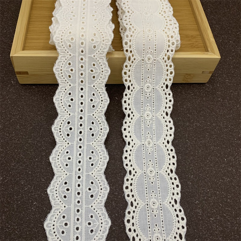 New symmetrical hollow cotton embroidered lace edge children's clothing clothing dress lace accessories 5cm wide