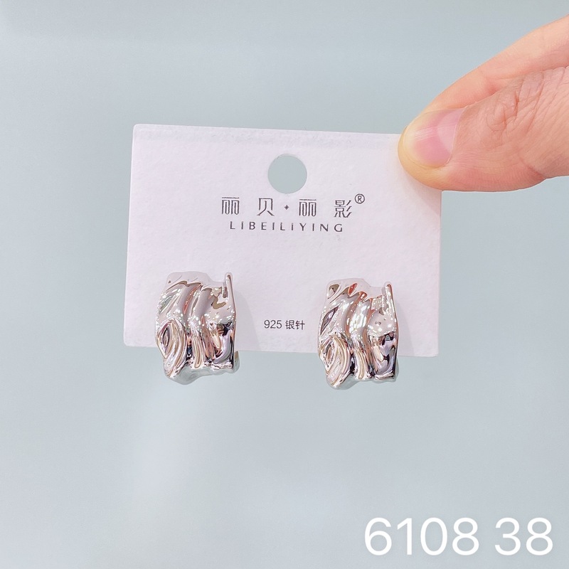 丽贝丽影欧美时尚大气重属个性冷淡风花朵几何耳环小众高级感耳饰|undefined