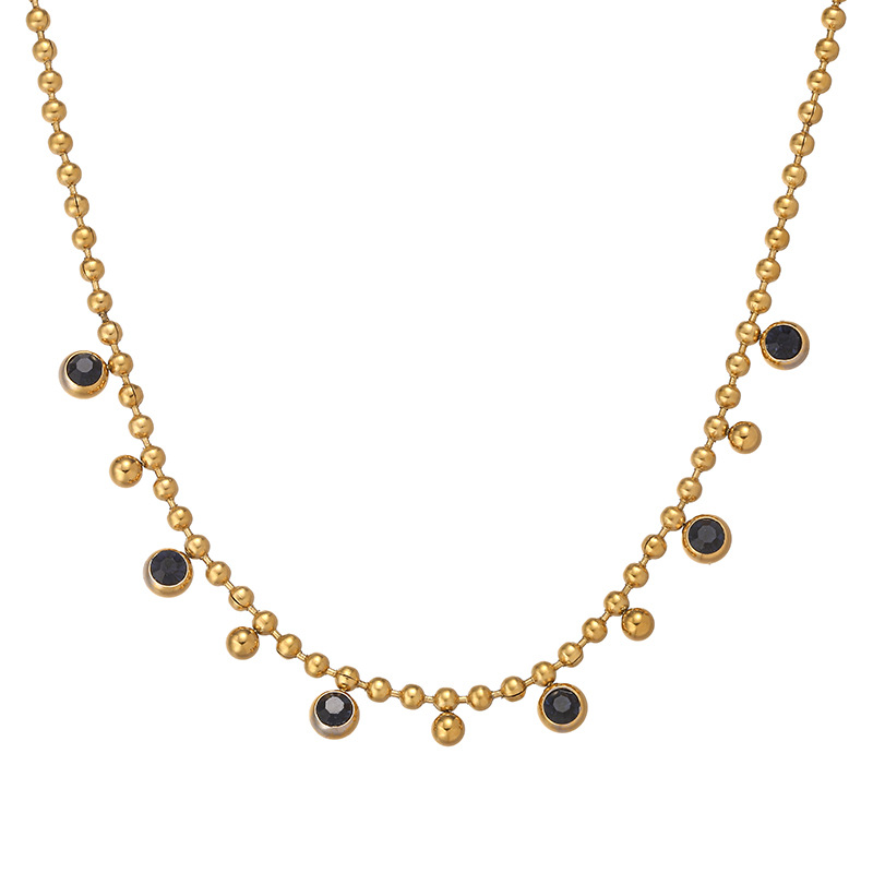 ball chain Chain Type Wholesale Jewelry Classic Style Geometric Titanium Steel Plating Ball Chain Necklace