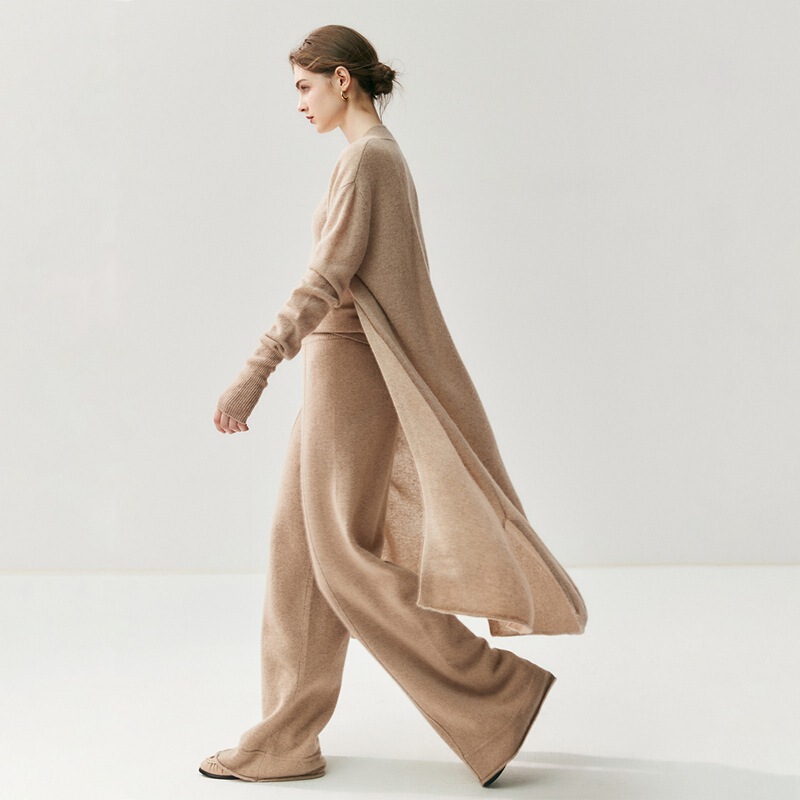 Baby-Grade Cashmere Cardigan, Light and Long Shawl, Autumn and Winter New Women's Soft Waxy Knitted Jacket, Women's Sweater