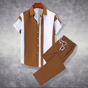 (Cross-border trading), shirt for leisure, trousers, 3D digital printing service, loose fit