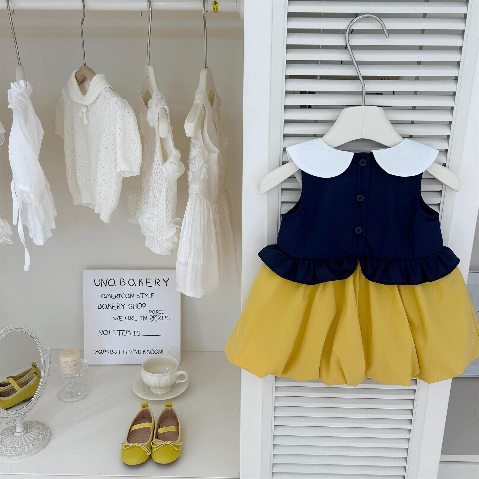 [Xianning Seven baby] Linda chica con sentido cómico jk uniforme vestido de muñeca de capullo vestido de verano vestido de chaleco Blancanieves