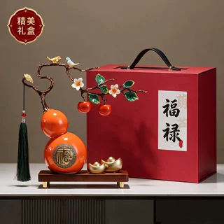 新中式葫芦摆件客厅招财镇宅福禄喜柿家居轻奢饰品乔迁之喜礼物