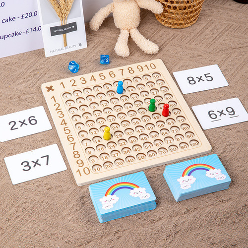Children's educational nine-nine multiplication table enlightenment arithmetic multiplication operation teaching aids kindergarten early education wooden toys