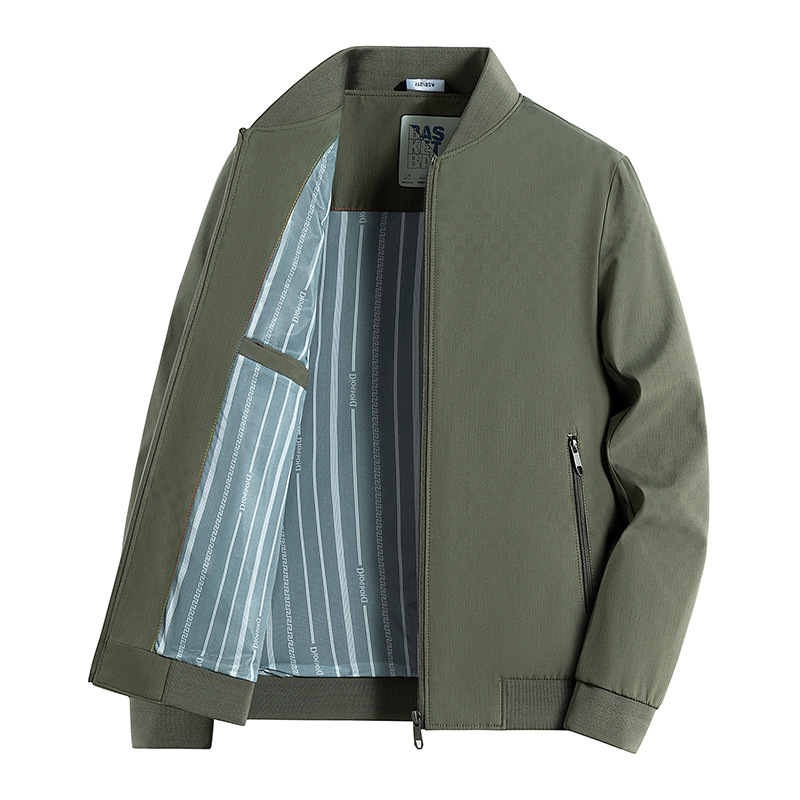 中年男装2024秋装新款夹克男立领商务休闲男士外套春秋爸爸装上衣