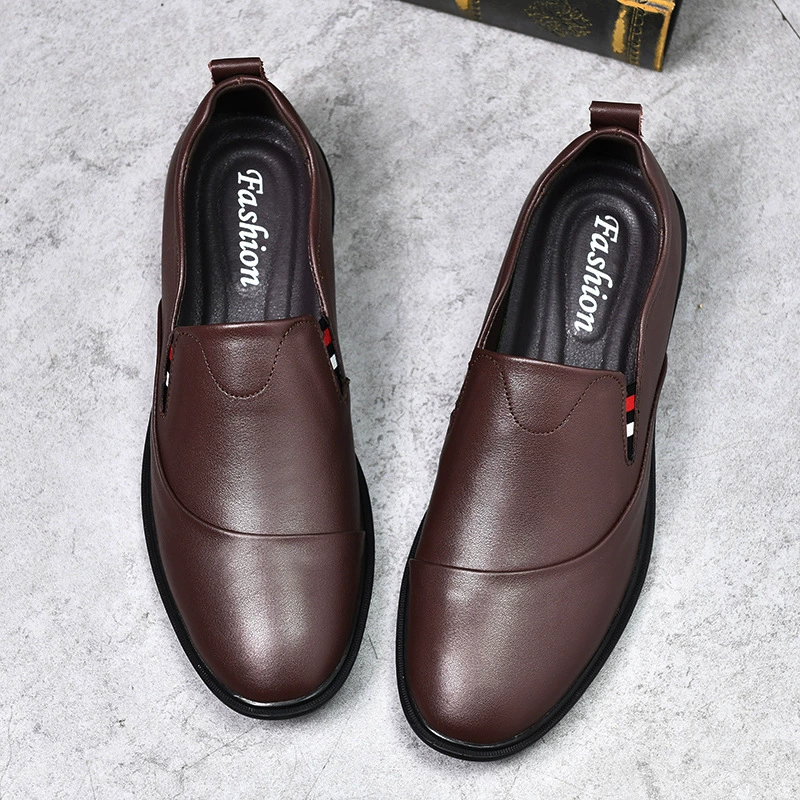 2138 Мужская обувь Le Fu кожаная обувь Весенняя низкая ножка с педалью на плоской подошве для ленивого вождения повседневная обувь кожаная деловая