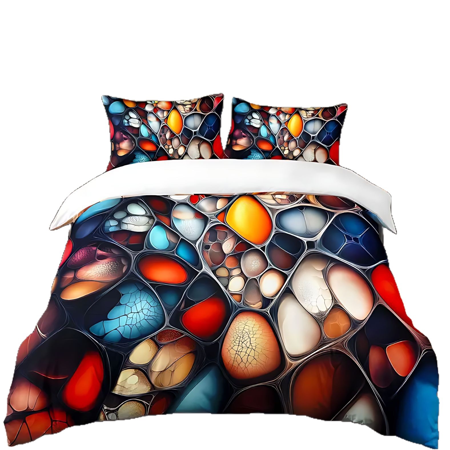 TEMU / JIT para dibujar un patrón de geometría transfronteriza de impresión digital 3D abrasivo fabricante de fuente de set de edredón