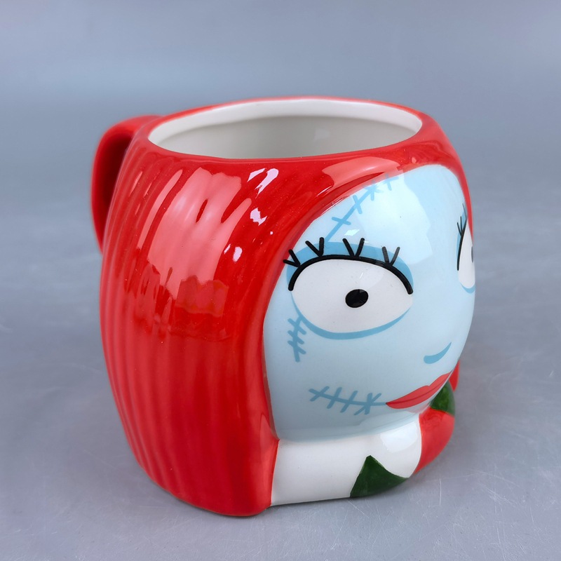 Colección de víspera de Halloween Jack Sally parodia tazas de cerámica para hacer logotipo tazas de cerámica creativas de Halloween