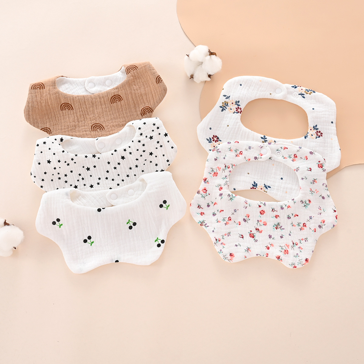 Children's cotton gauze eating bib for new born