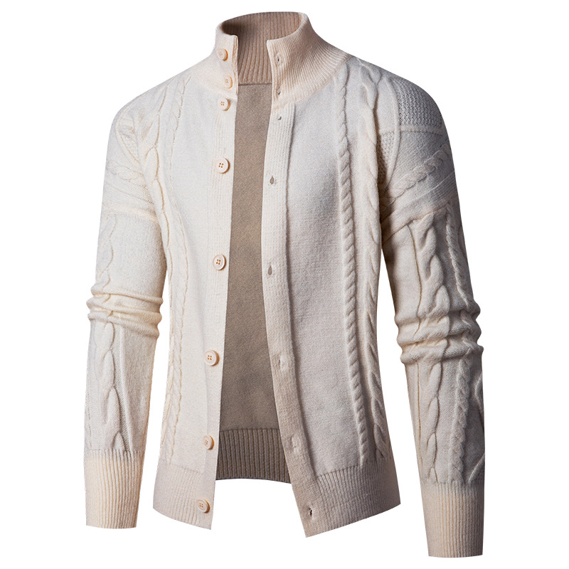 Herren Neue Stehkragen Strickjacke Mode Lässig Einfachen Pullover Mantel_voghion.com