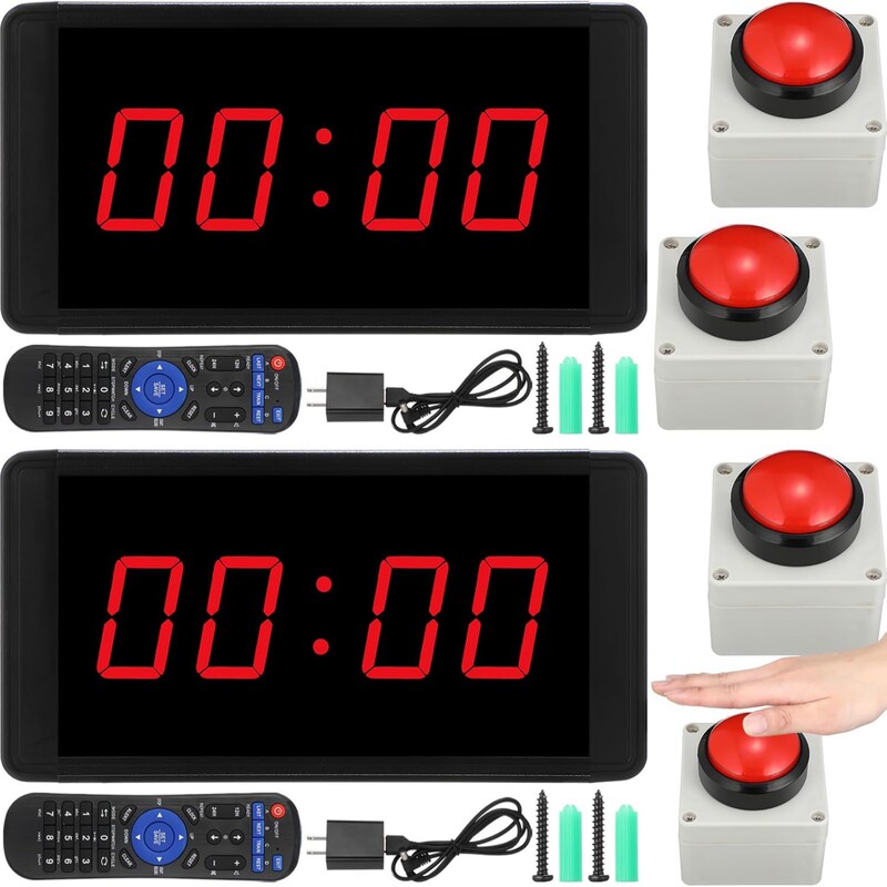 Fitness Timer Clock 1.5inch Large Screen Digital Wall Gym Rest Timer with Start and Stop Button