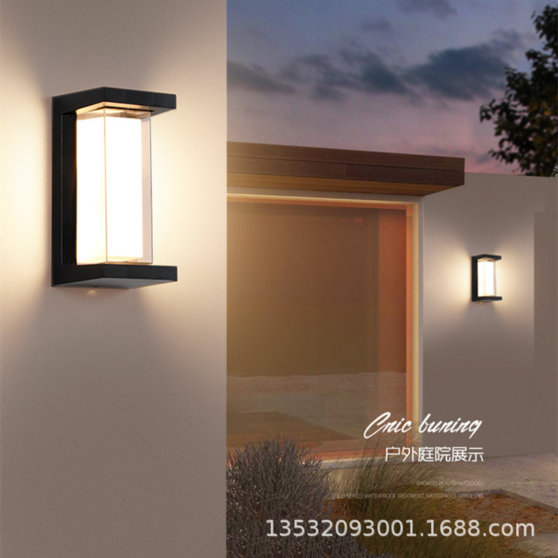 Modern Minimalist Model LED Wall Lamp Outdoor Garden Courtyard Balcony Terrace Exterior Wall Waterproof Wall Lamp Moisture-proof Lamp