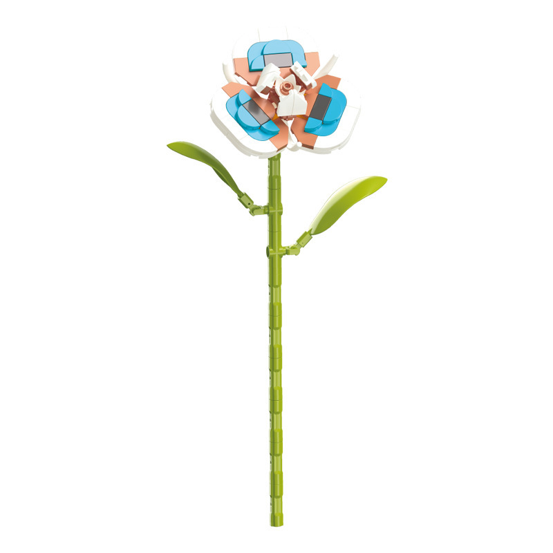 钻马积木花永生花束抱抱桶仿真花小颗粒积木DIY玩具七夕女生礼物|undefined