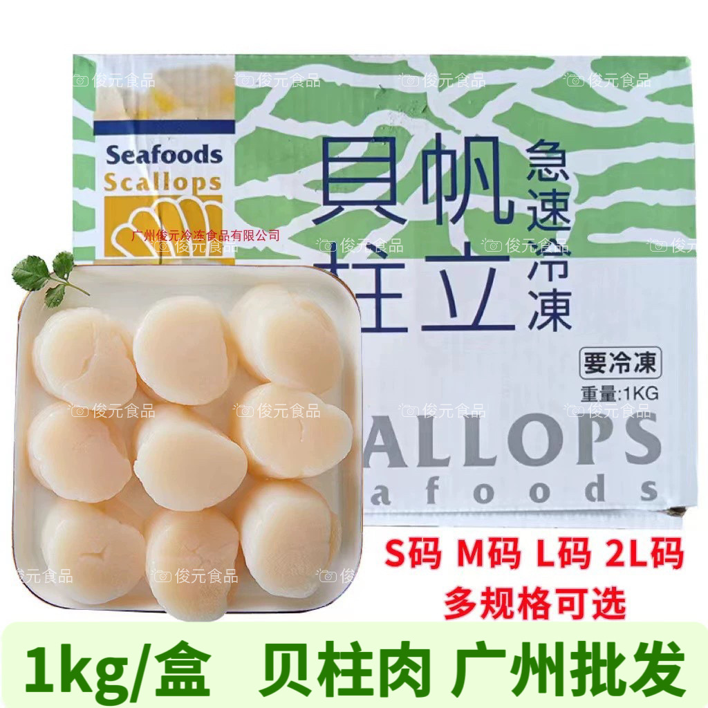 帆立贝柱 刺身雪花带子 大扇贝肉 2L帆立贝柱肉日餐海鲜烧烤食材