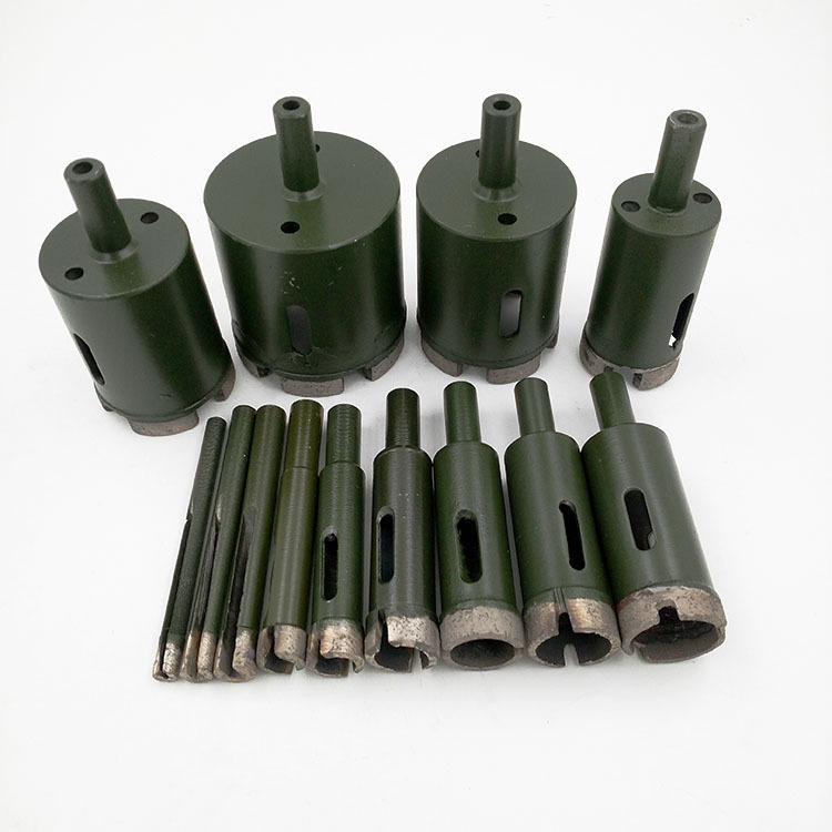 专业级三角柄薄壁6-100毫米金刚石湿式取芯钻头钻孔石材钻,花岗