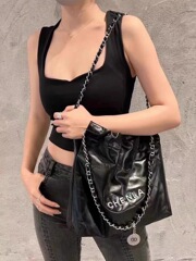 2023新款真皮大牌小香風22bag 托特女包菱格鏈條單肩腋下包托特包