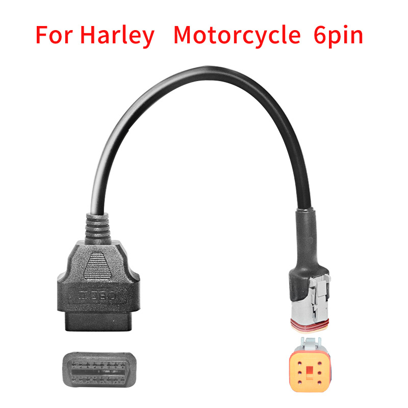 OBD 16pin to 6pin for Harley Motorcycle 哈雷6Pin摩托转接线