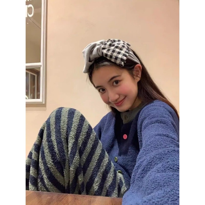 新款韩版简约条纹睡衣女秋冬季加厚保暖可外穿家居服长袖套装|undefined