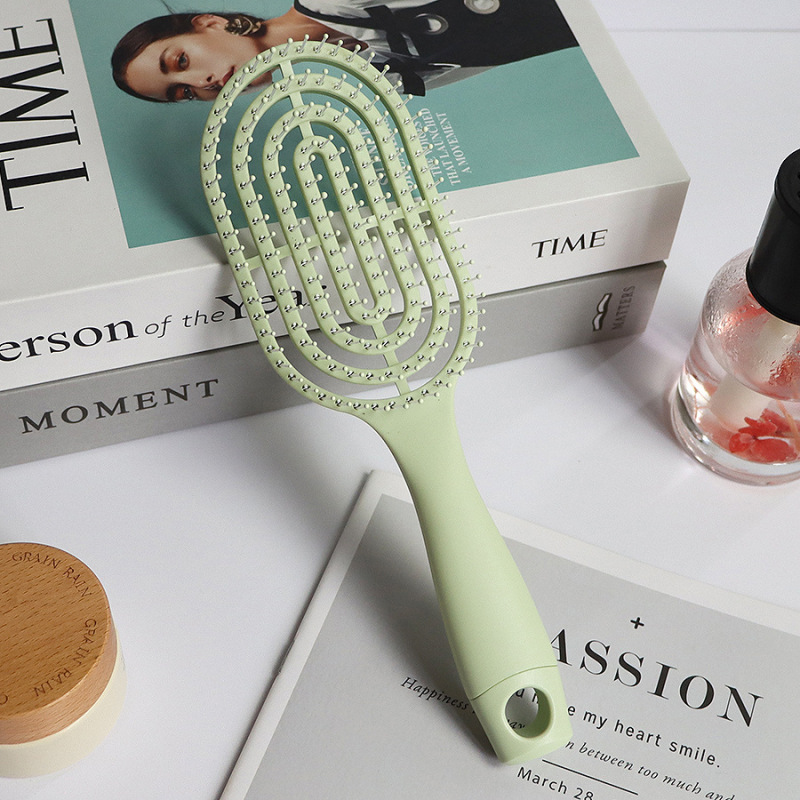 家庭用中空ヘアコーム、高見えガールヘアコーム、ふわふわマッサージリブ、大きなカーブコーム|undefined