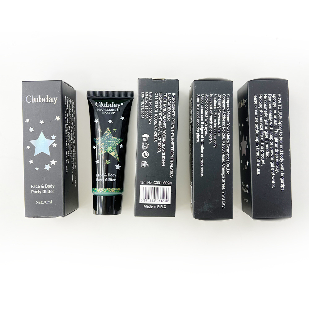 Gel di bellezza liquido con paillettes corpo Trucco natalizio camaleonte ombretto_voghion.com