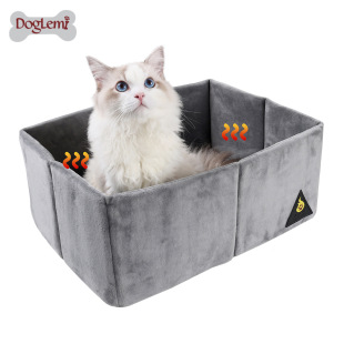 Large Space Insulation Pet Bed Portable Foldable Cat Nest Plaid Bottom Non-Slip Pet Nest Removable Cat Bed