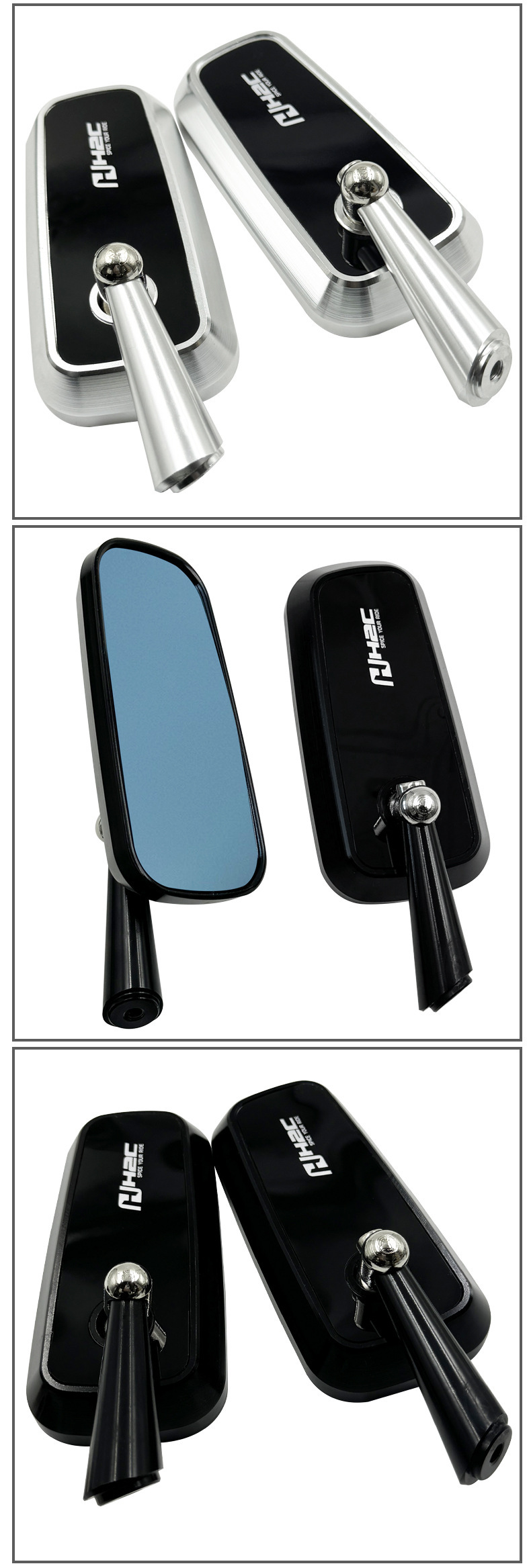 CNC Glare Universal Electric Motorcycle Rearview Mirror Aluminum Alloy