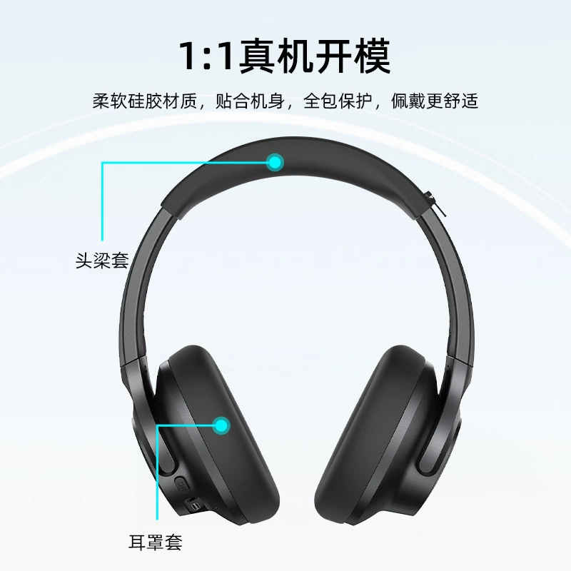 Совместимо с защитной крышкой силиконовый чехол для наушников Soundcore Q20i, против падения и пыли, мягкий чехол для наушников