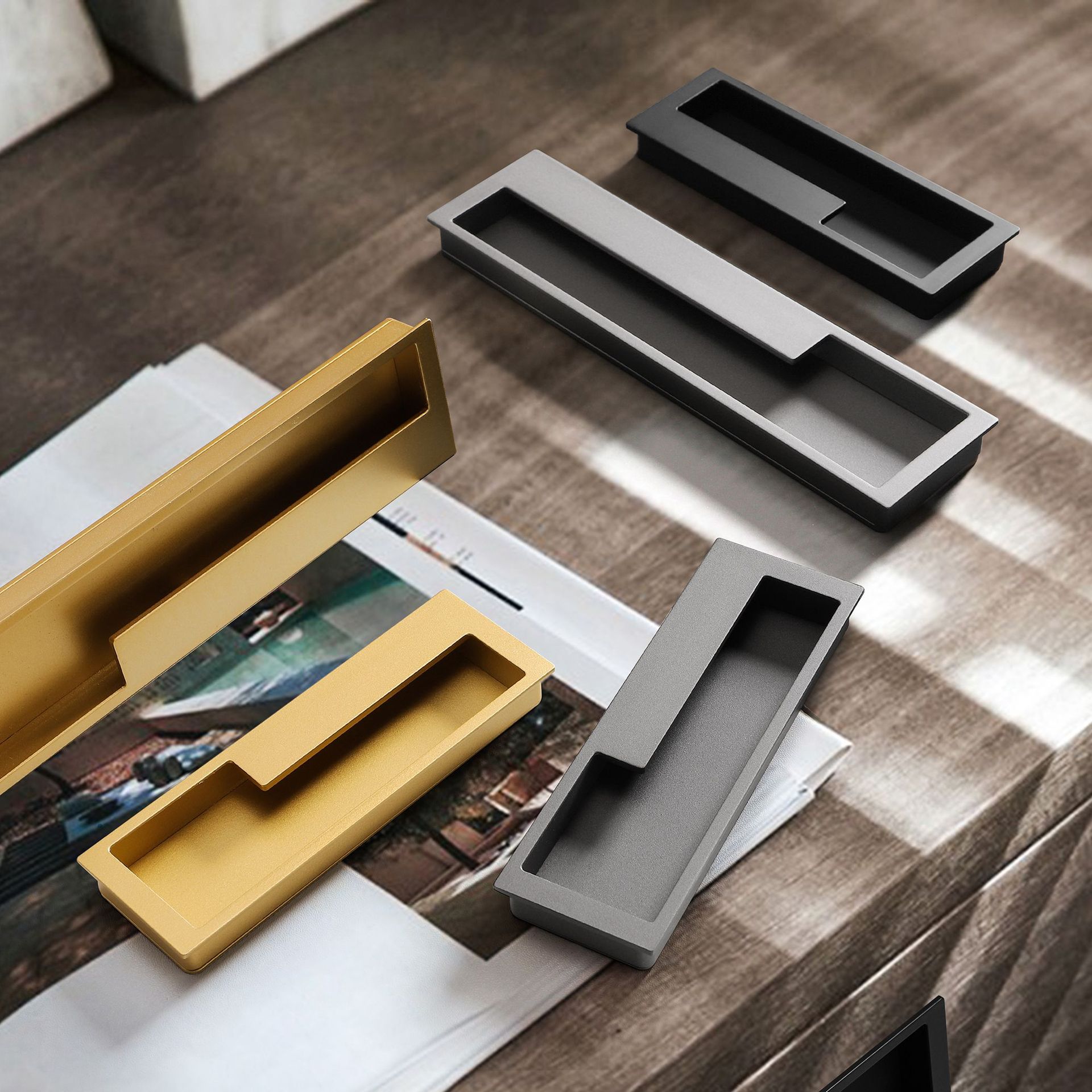 Manija de puerta corredera mango oculto manija empotrada moderna puerta corredera ranurada mango empotrado invisible manija de la puerta del gabinete