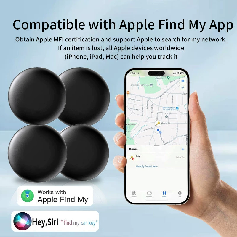 Глобальная позиционирующая система Airtag iOS подходит для поиска через Apple Find My, локатор ключей с двойной Bluetooth