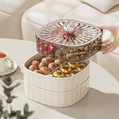 Elegant Dry Fruit Platter for Home Living Room Coffee Table Dry Fruit Storage Box Candy Box Luxury High-End Nut Snack Display Tray