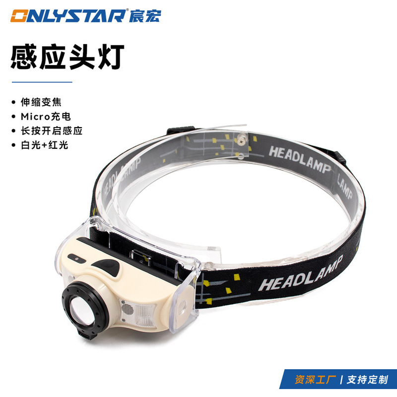 Camping Style Night Fishing Hiking Plastic Lamp 10W Telescopic Zoom Dimming USB Charging Red Light Warning Sensor Portable Headlight Camping Style Night Fishing Hiking Plastic Lamp 10W Telescopic Zoom Dimming USB Charging Red Light Warning Sensor Portable Headlight