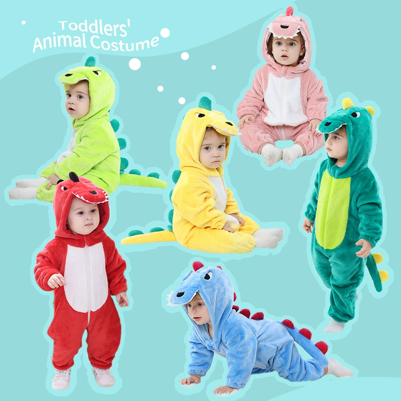 Весенняя фланелевая тонкая динозавр-боди для детей, wholesale, тренд сезона