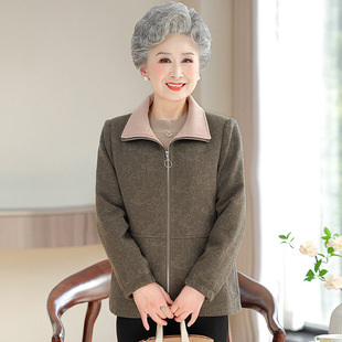 Middle-aged and elderly mother spring coat 2025 new fashion elderly grandmother top small casual cardigan women