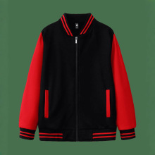 450克韩棉直条卫衣厚款拉链棒球服外套拼色简约宽松舒适男女同款